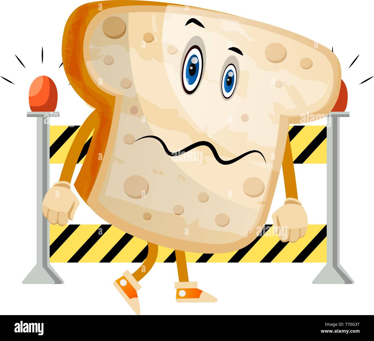 Pericolo pane illustrazione vettore su sfondo bianco Illustrazione Vettoriale