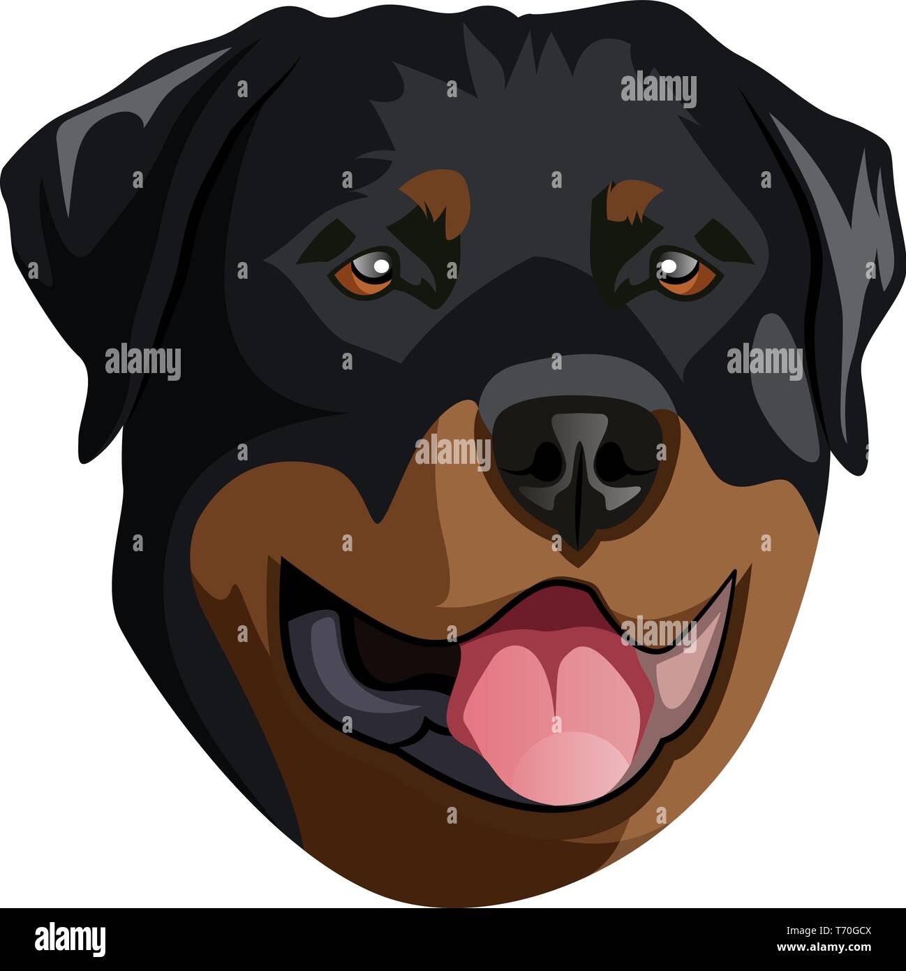 Rottweiler illustrazione vettore su sfondo bianco Illustrazione Vettoriale