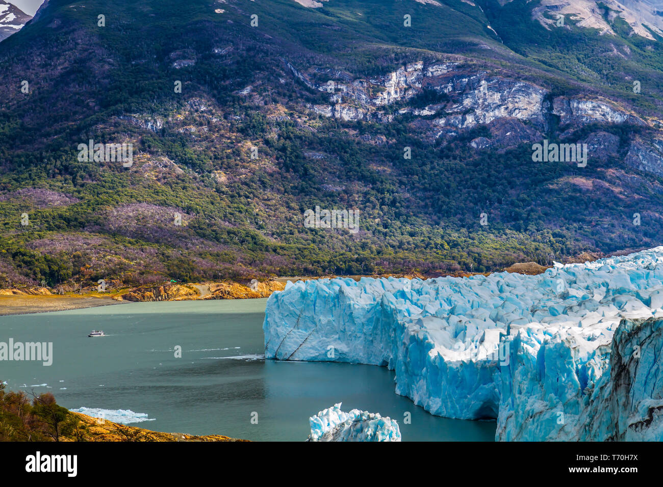 Il lago Argentino, Patagonia Foto Stock