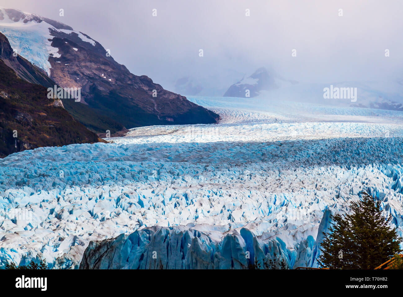 Il ghiacciaio Perito Moreno e sul Lago Argentino Foto Stock