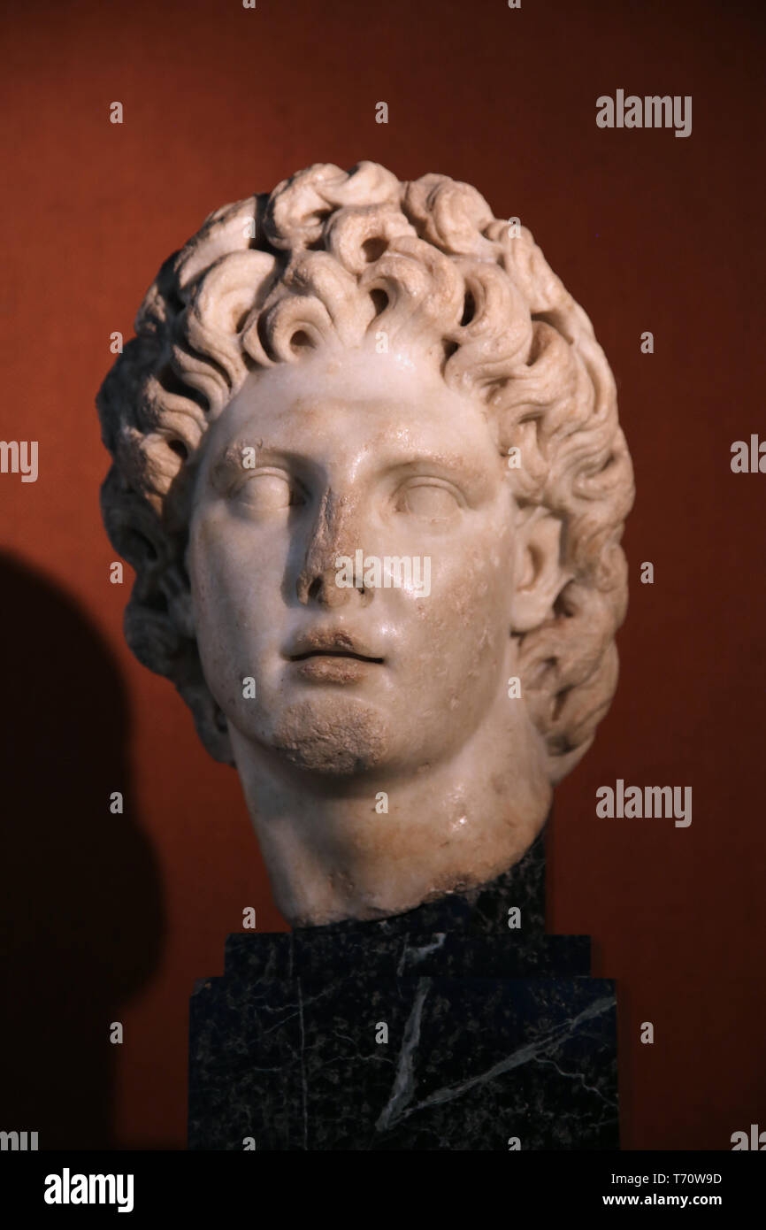Alessandro il Grande (356BC-323BC). Italica, Andalusia.117-138 DC. Spagna. Museo archeologico di Siviglia. Andalusia. Spagna. Foto Stock