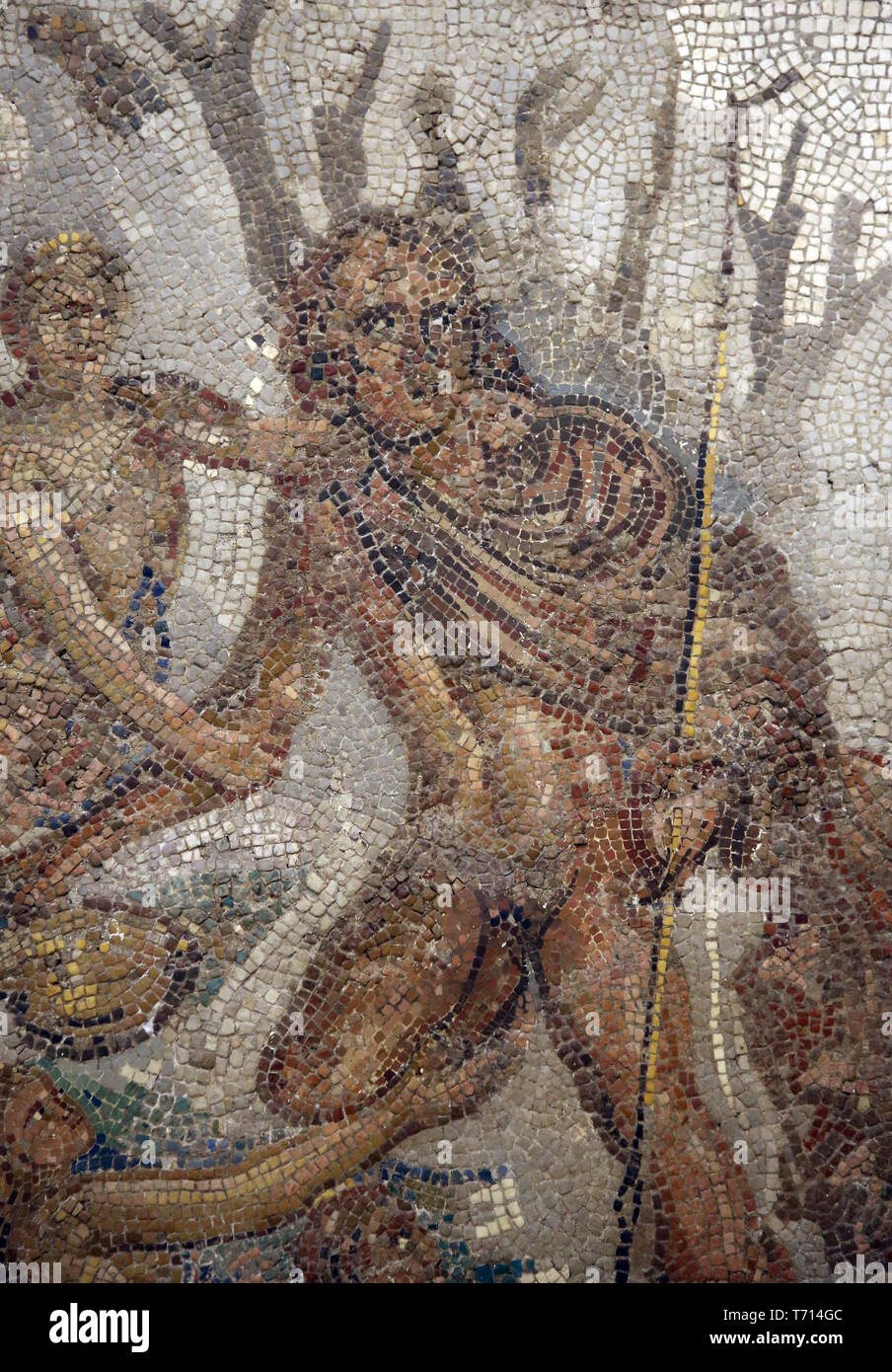 Rapimento di Hylas. Mosaico romano. 2° cent. Dettaglio Hylas. Italica, Andalusia, Spagna. Museo archeologico di Siviglia. Spagna. Foto Stock