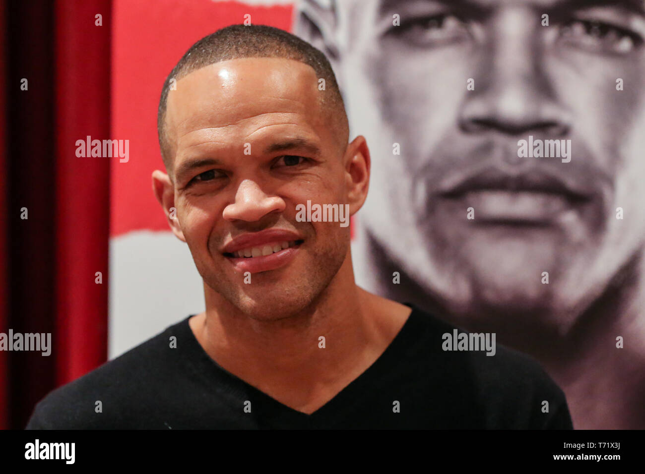 Raymond Daniels durante un evento mediatico davanti a Bellator MMA Birmingham PRIMUS vs WILDE. Picture Data: 2 maggio 2019. Foto di credito dovrebbe leggere: James W Foto Stock