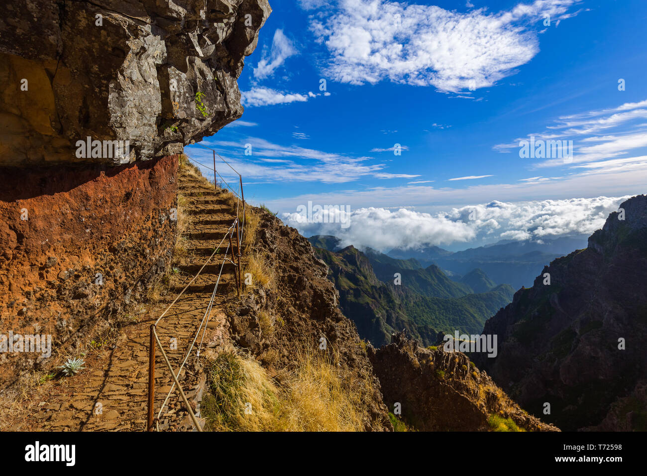 Escursionismo Pico do Arierio e Pico Ruivo - Madeira Portogallo Foto Stock