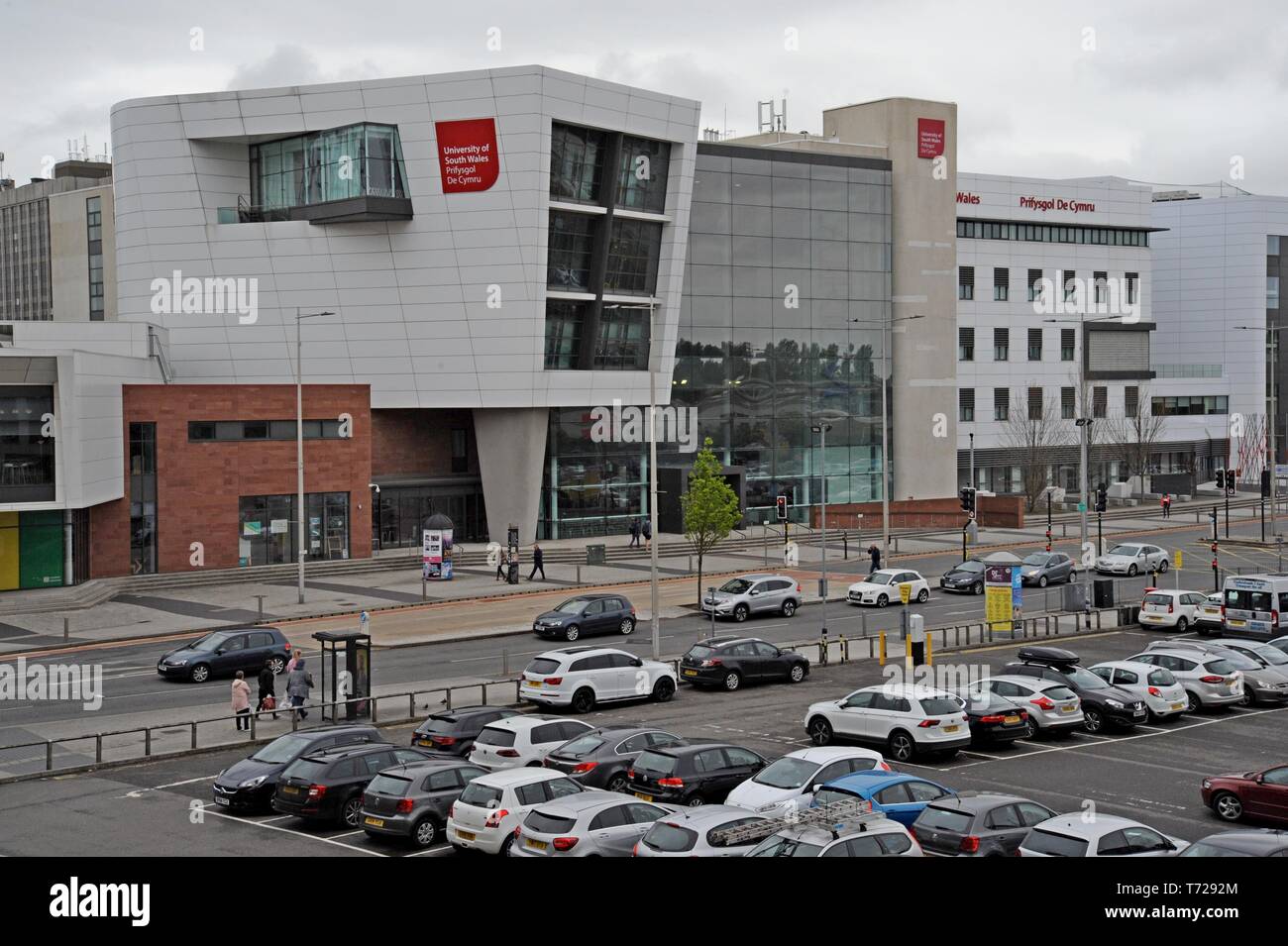 Una vista dell'Università del Galles del Sud in Cardiff City Centre Foto Stock