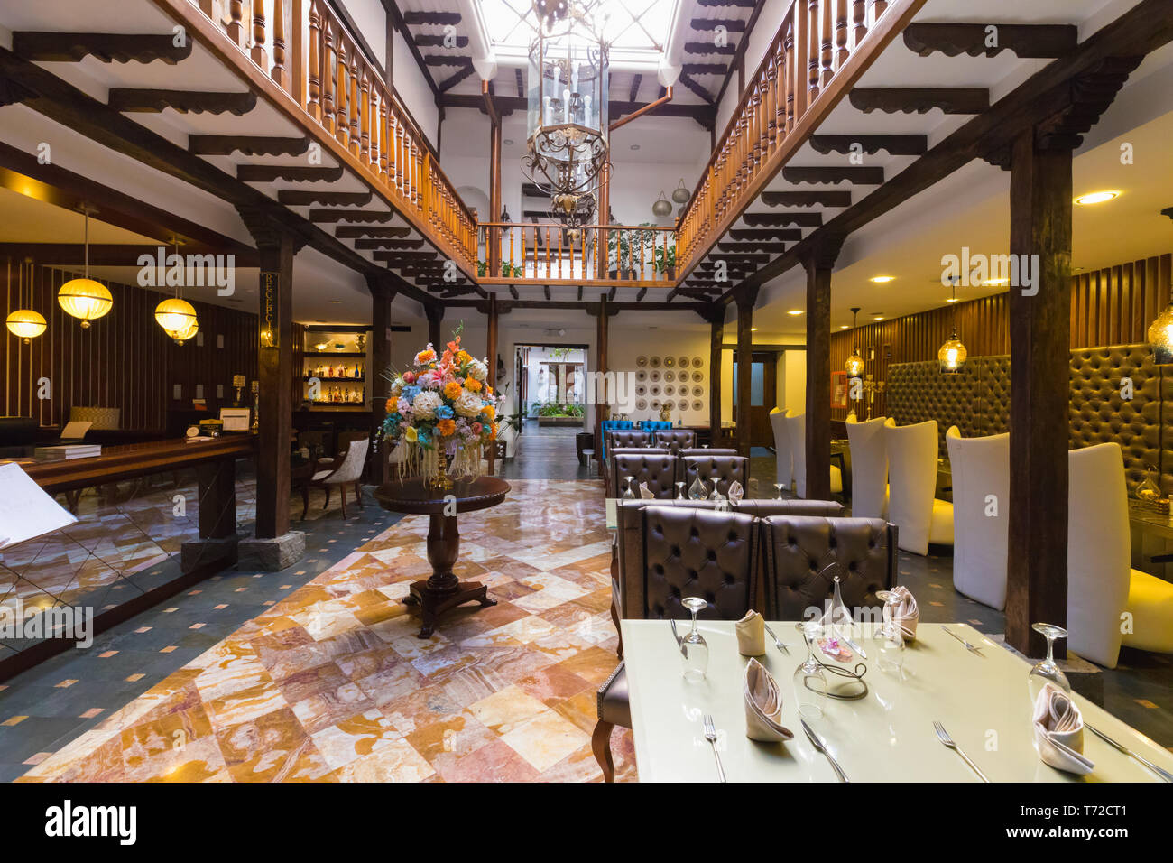 Lo stile coloniale hotel ristorante a Cuenca Foto Stock