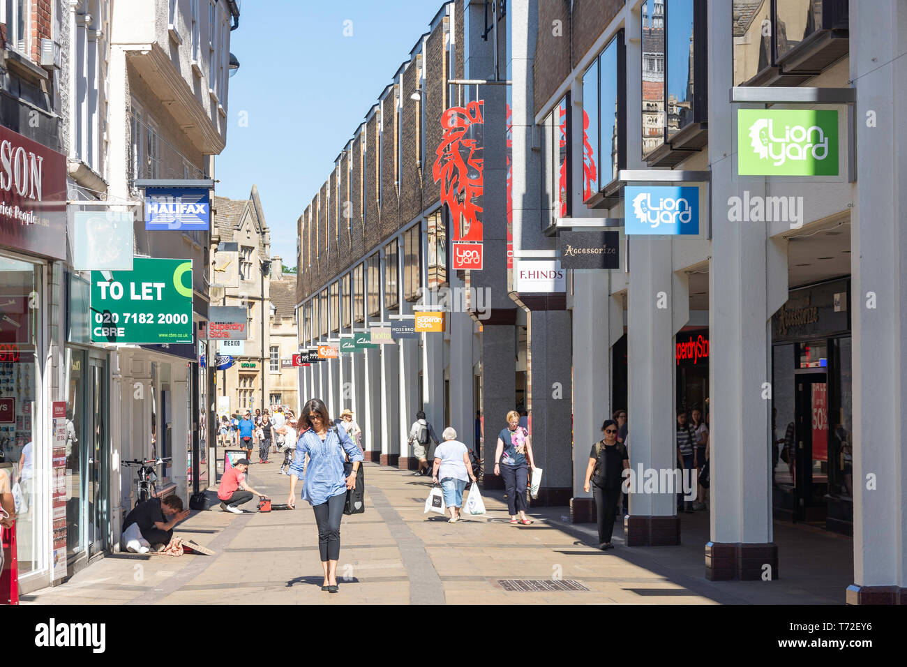 Petty Cury, Cambridge, Cambridgeshire, England, Regno Unito Foto Stock