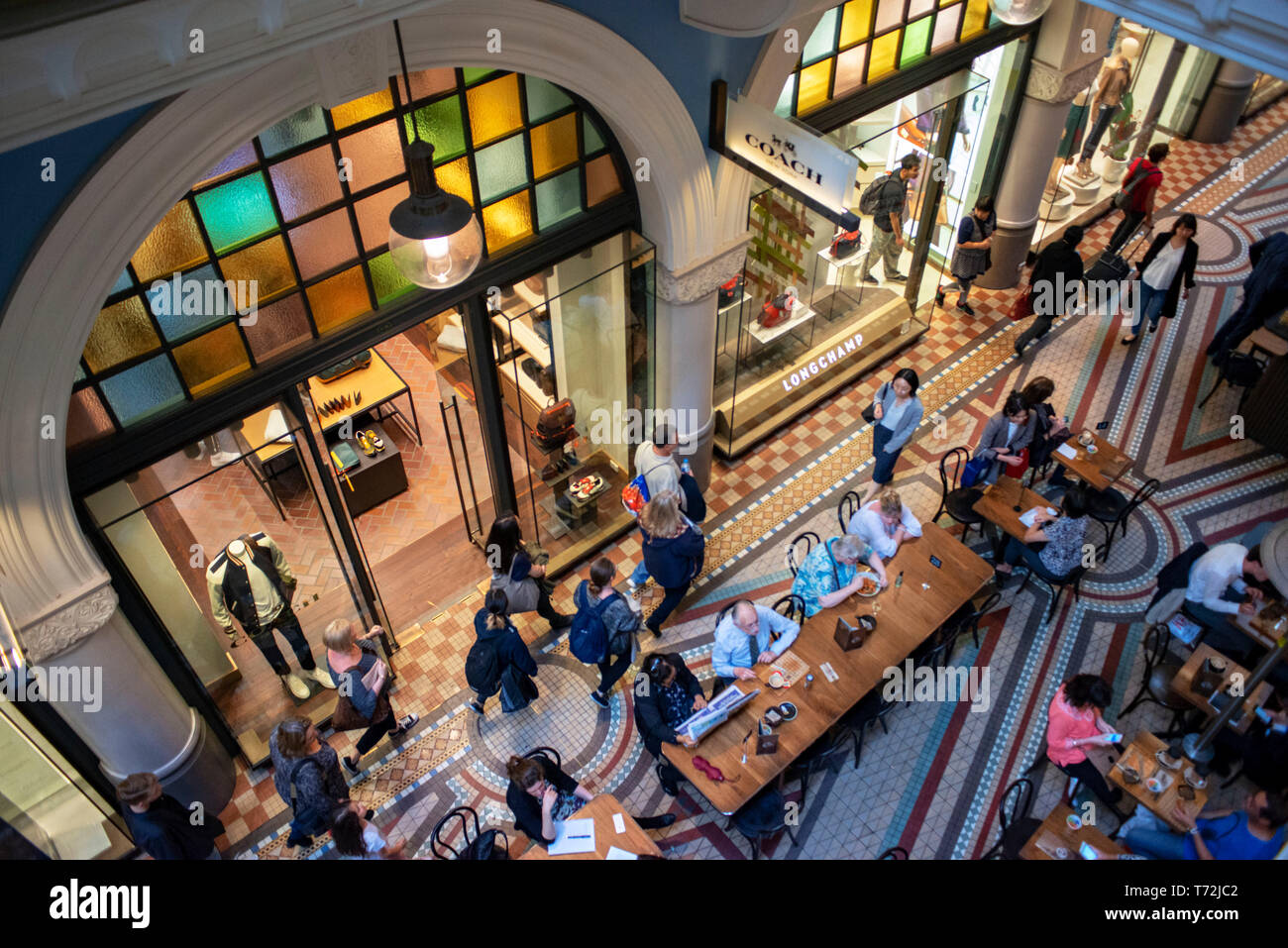 Queen Victoria Building complesso per lo shopping in George Street Sydney, Nuovo Galles del Sud, Australia Foto Stock