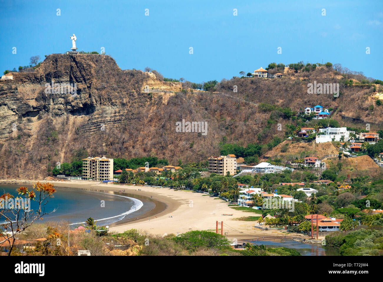 Cristo della Misericordia e di San Juan del Sur spiagge costiere vicino al centro città di San Juan del Sur Nicaragua america centrale di ville di lusso in Playa San J Foto Stock