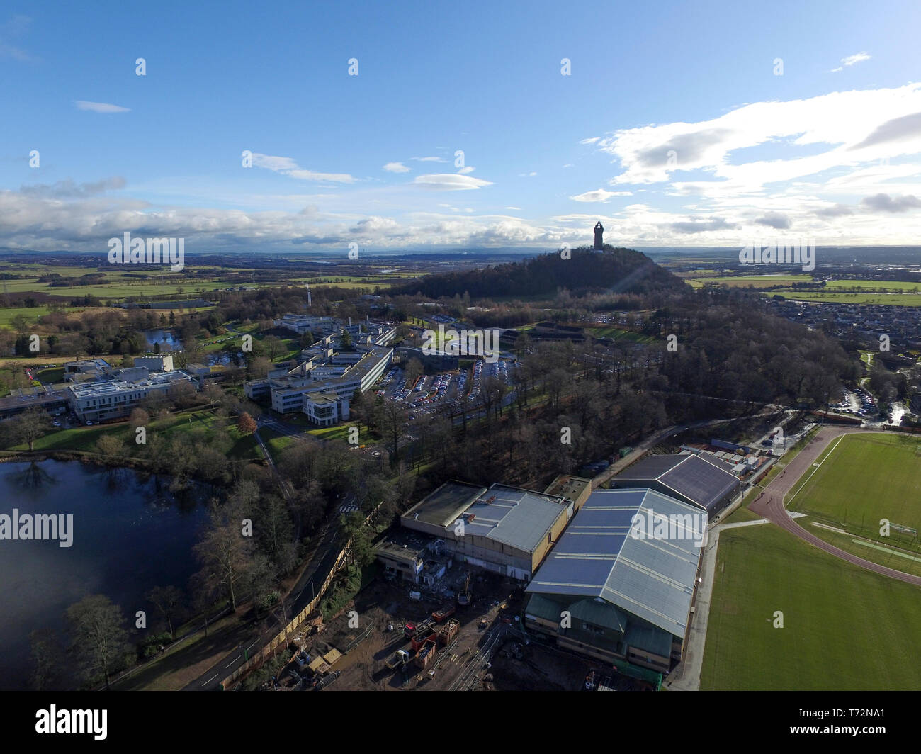 Antenna fuco vista dell Università di Stirling campus Foto Stock