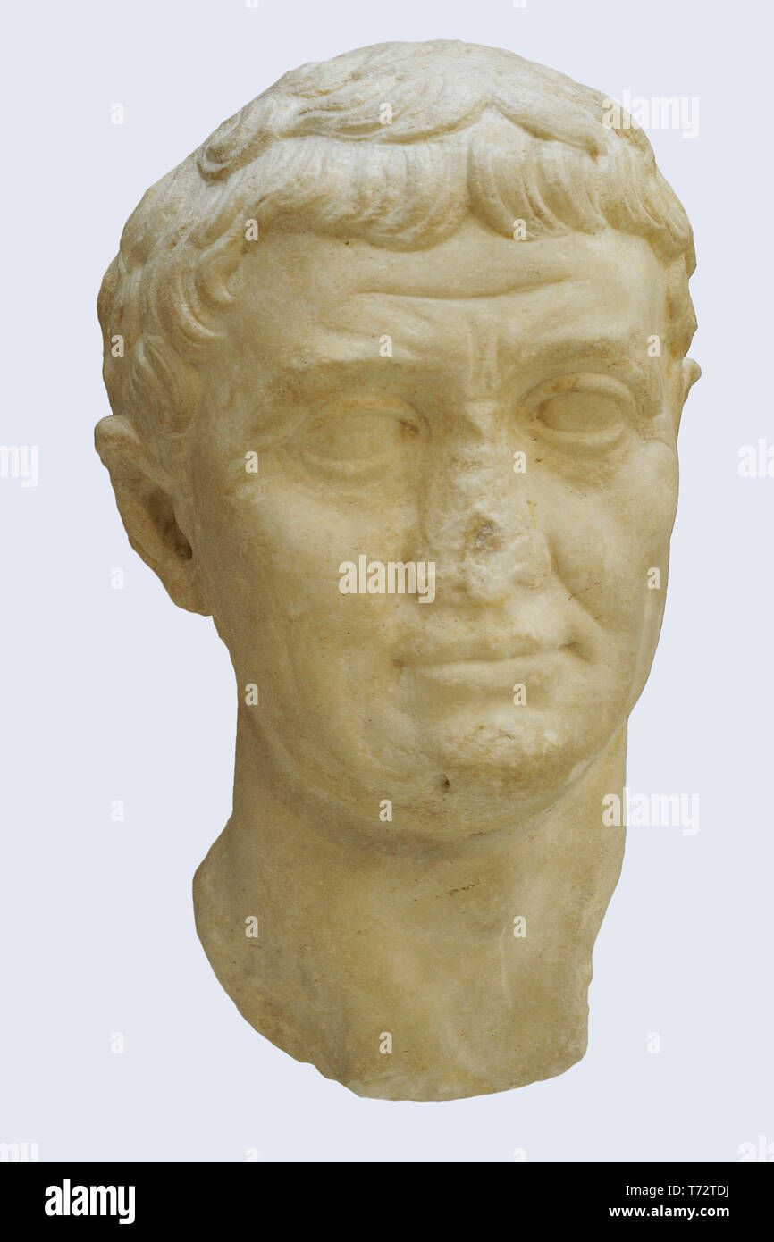 Marcus Antonius (83-30 a.C.). Il generale romano e un politico della Repubblica periodo. Busto. 42-31 BC. Il marmo. Museo Archeologico Nazionale. Madrid. Spagna. Foto Stock