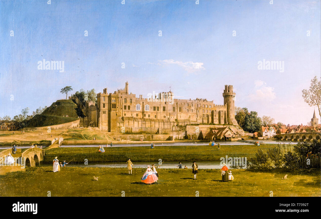 Canaletto, Castello di Warwick, dipinto ad olio su tela, 1748-1749 Foto Stock