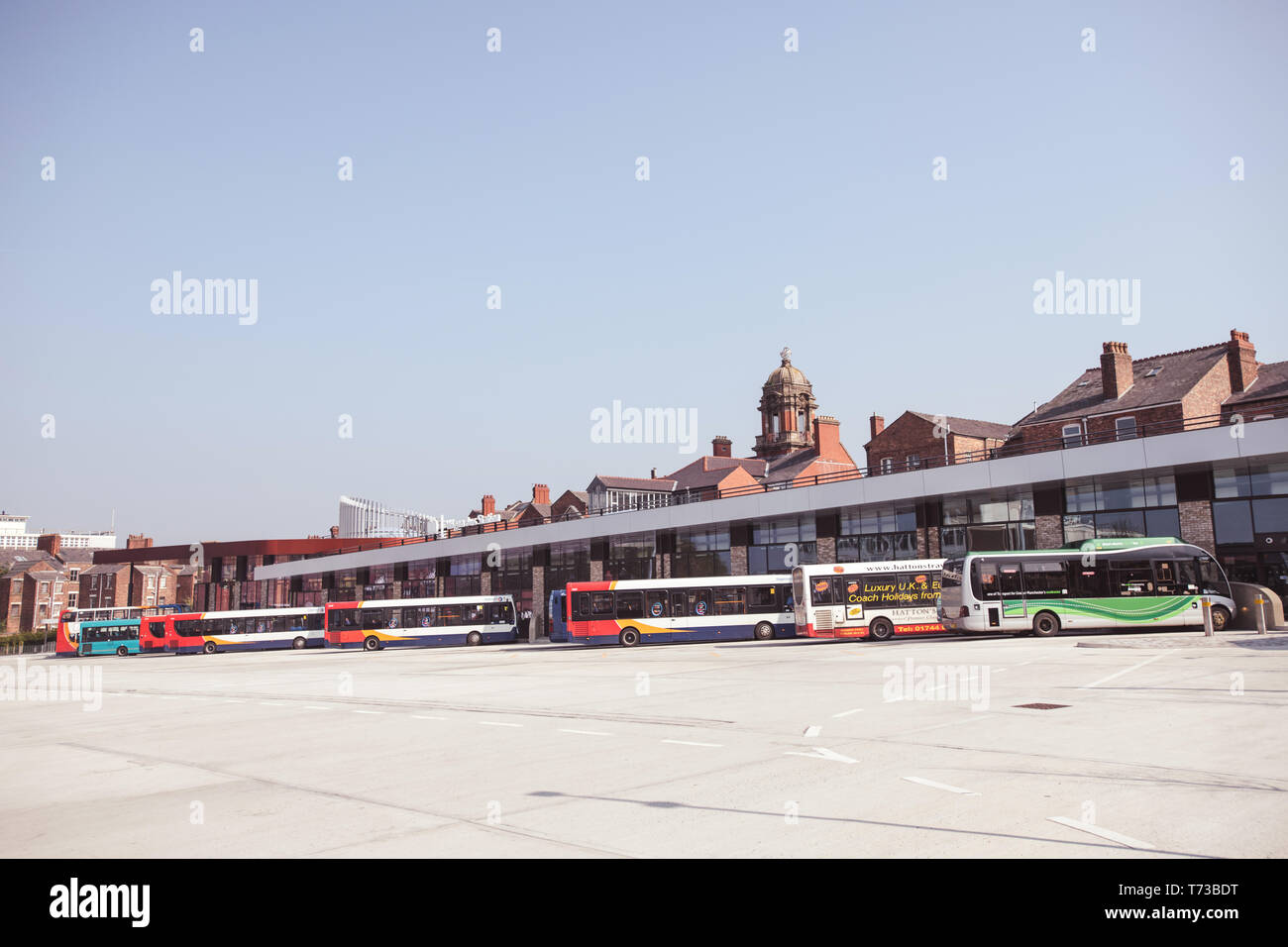 Wigan Stazione degli autobus. Wigan, Lancashire, Regno Unito. Foto Stock