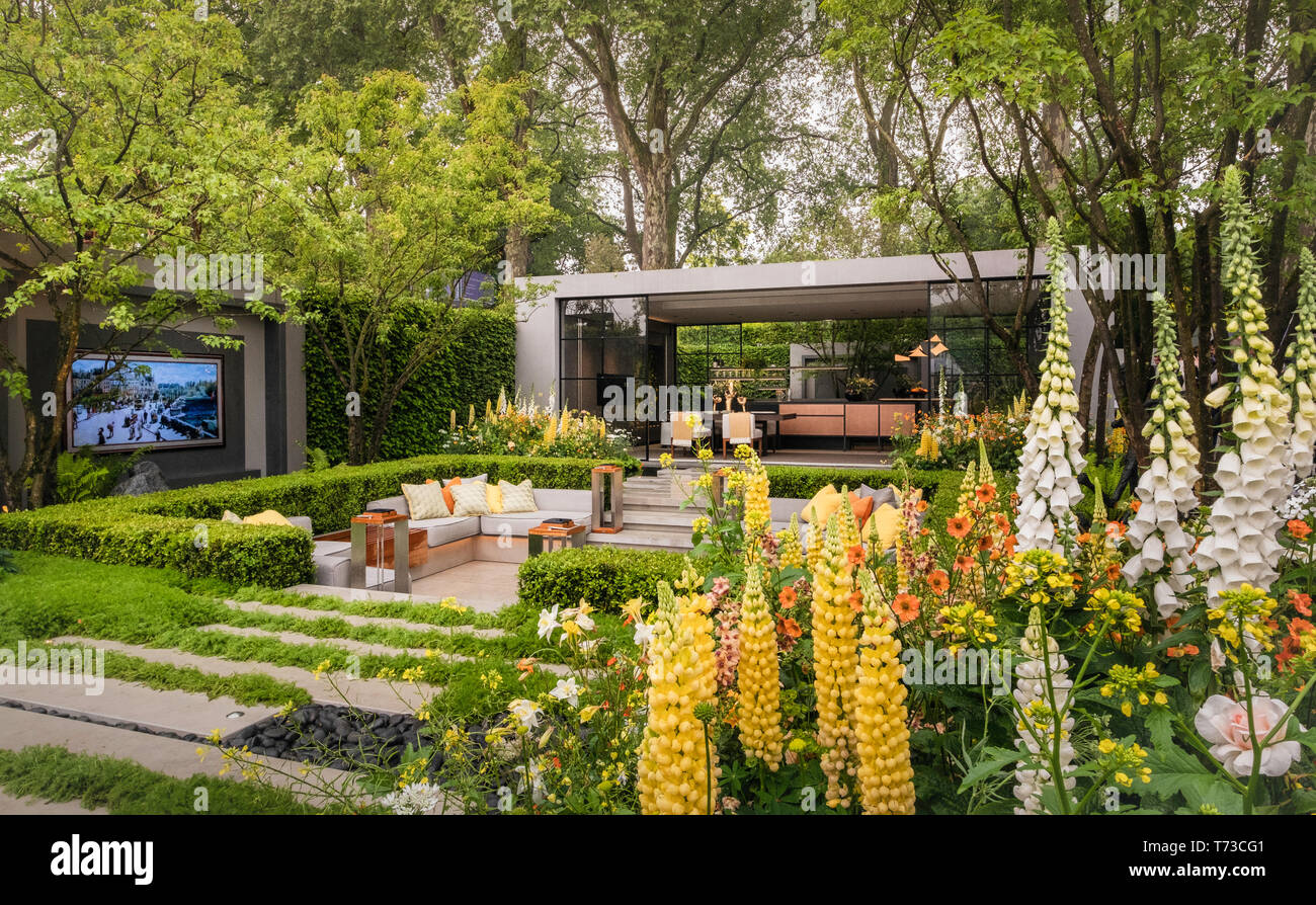 La LG Eco-City giardino al Chelsea Flower Show 2018, Londra. Foto Stock