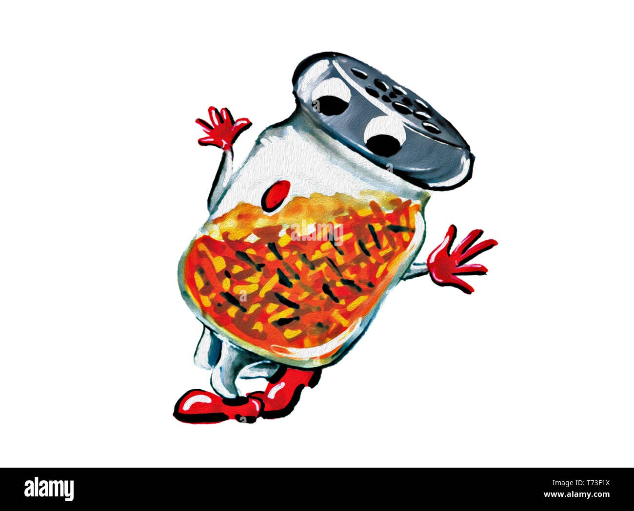 Il Mascot origano su sfondo bianco Foto Stock