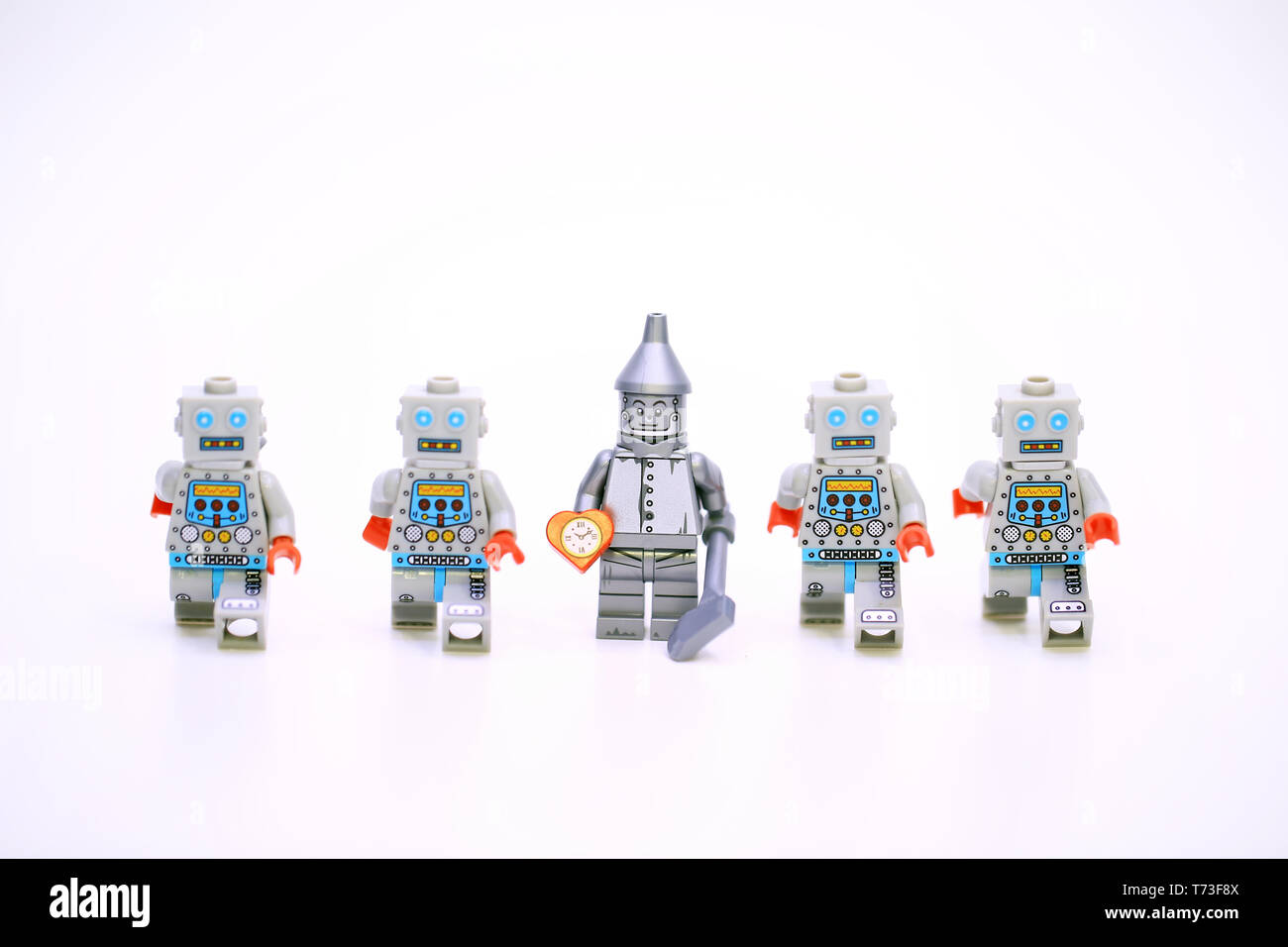 Il controllo di robot in stile LEGO Foto Stock