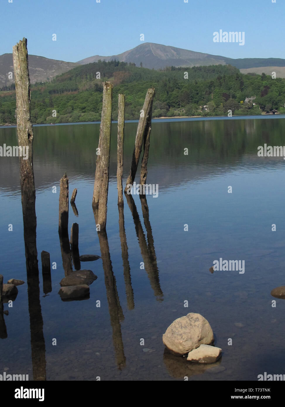 Guardando ad ovest attraverso Derwentwater Foto Stock