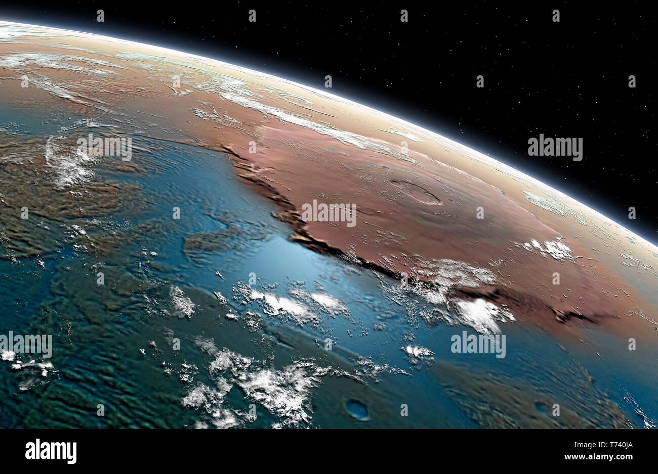 Antica Marte, illustrazione Foto Stock
