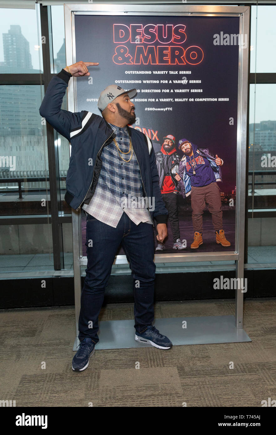 New York, NY - 3 Maggio 2019: Il Kid Mero assiste Emmy per la vostra considerazione DESUS & MERO Showtime serie conversazione con Rosie Perez a Stanley H. Kaplan Penthouse presso il Lincoln Center Foto Stock