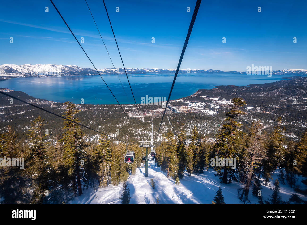 Vista in elevazione del Lake Tahoe Foto Stock