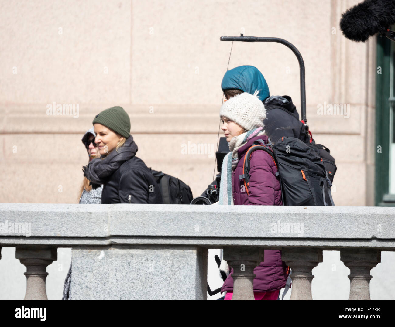 Stoccolma, Svezia. Il 3 maggio, 2019. 16-anno-vecchio clima svedese Greta attivista Thunberg dimostrando a Stoccolma il venerdì. Foto Stock