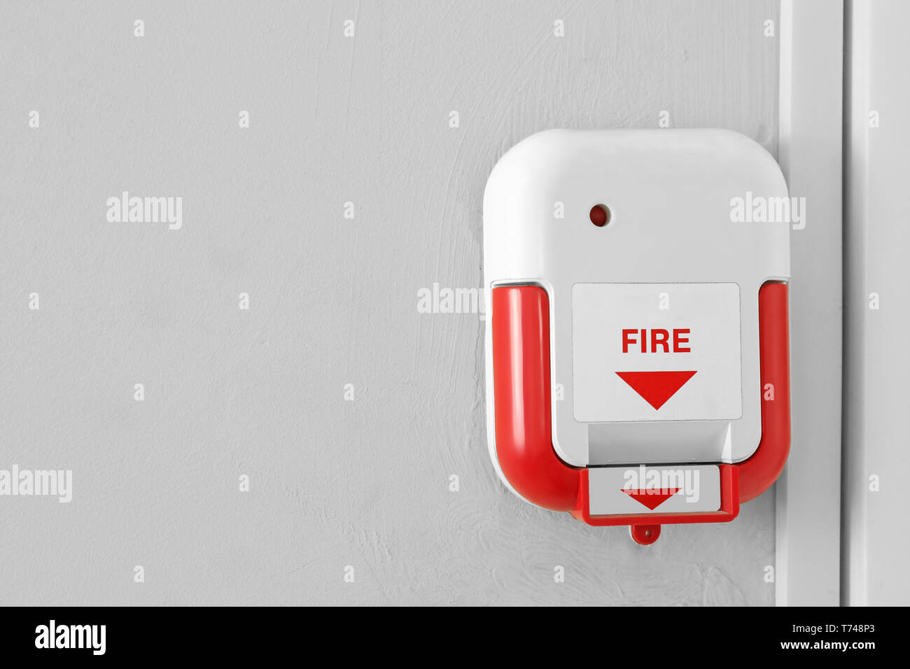 Manuale di allarme incendio pull station in ambienti interni Foto Stock