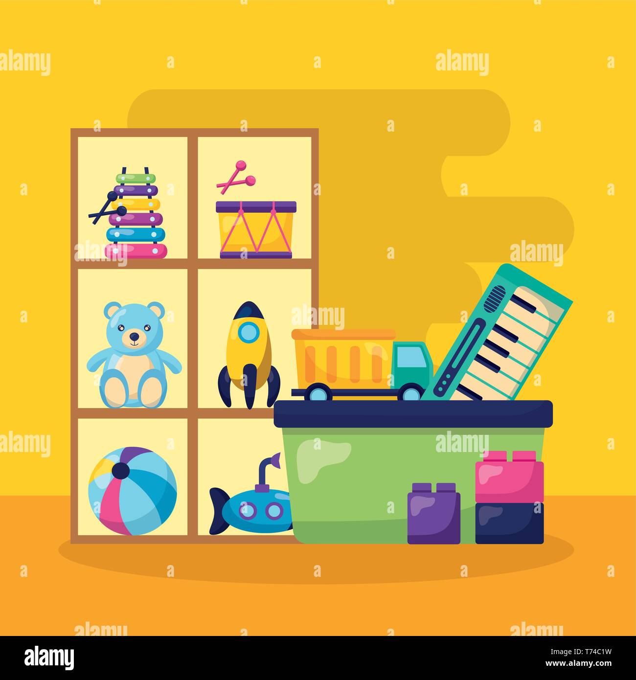 Giocattoli per bambini design Illustrazione Vettoriale