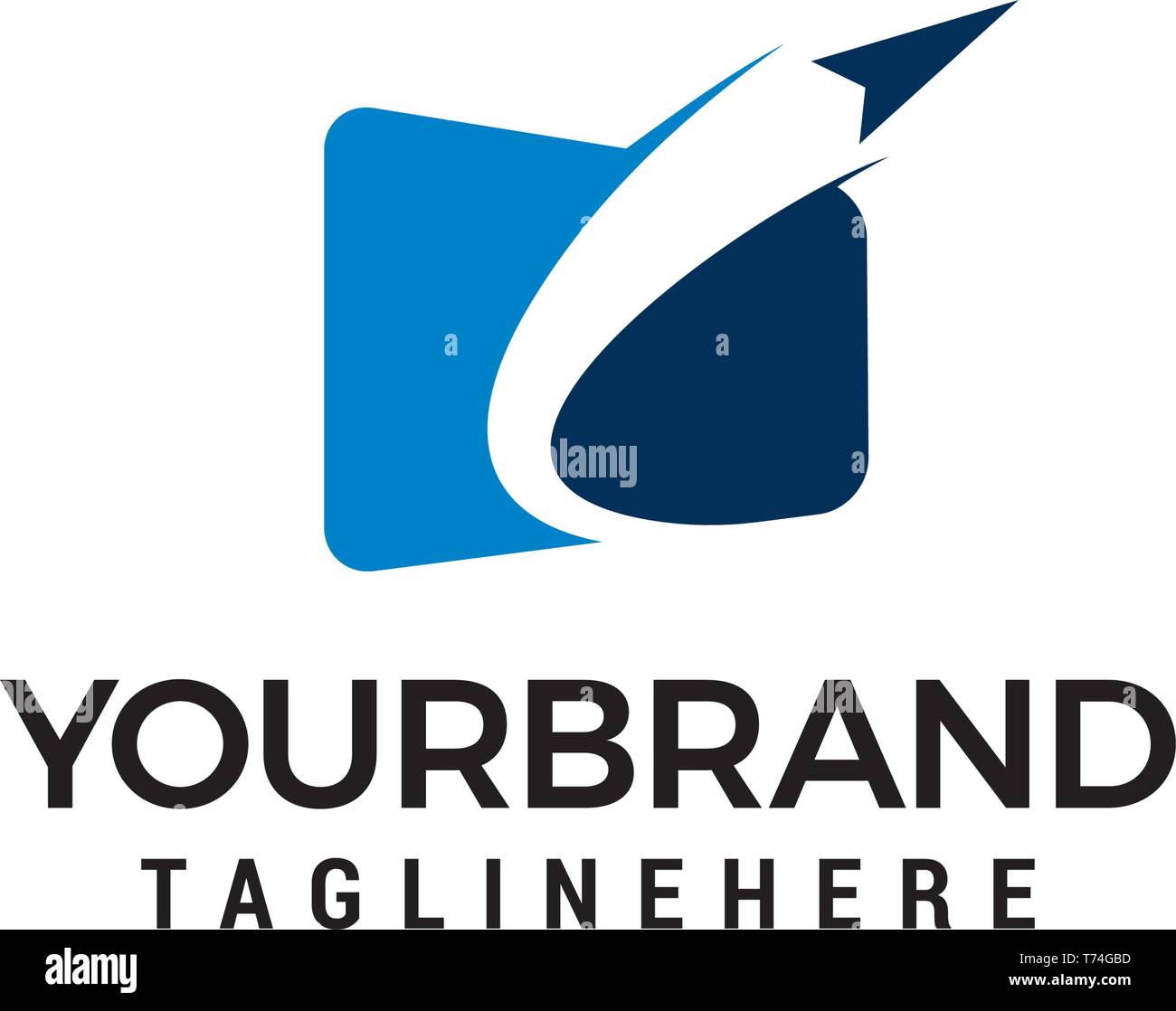 Aeroplano internet logo design concept vettore modello Illustrazione Vettoriale