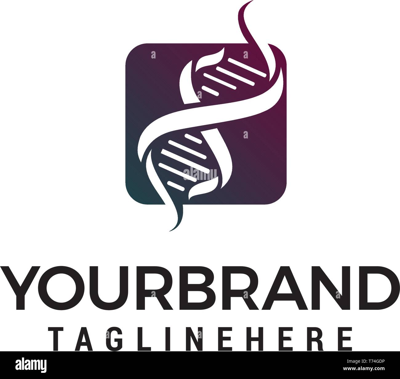 Dna gen logo design concept vettore modello Illustrazione Vettoriale