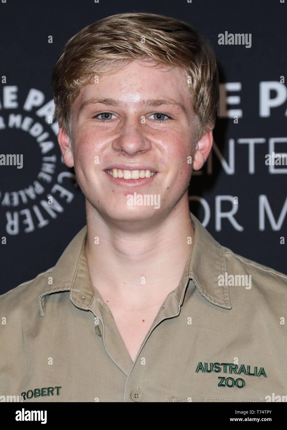 BEVERLY HILLS, Los Angeles, California, Stati Uniti d'America - 03 Maggio: Robert Irwin arriva al Paley Centre for Media presenta: una serata con il Irwins: "Crikey! È il Irwins' di screening e di conversazione tenutasi presso il Paley Centre for Media il 3 maggio 2019 a Beverly Hills Los Angeles, California, Stati Uniti. (Foto di David Acosta/Image Press Agency) Foto Stock