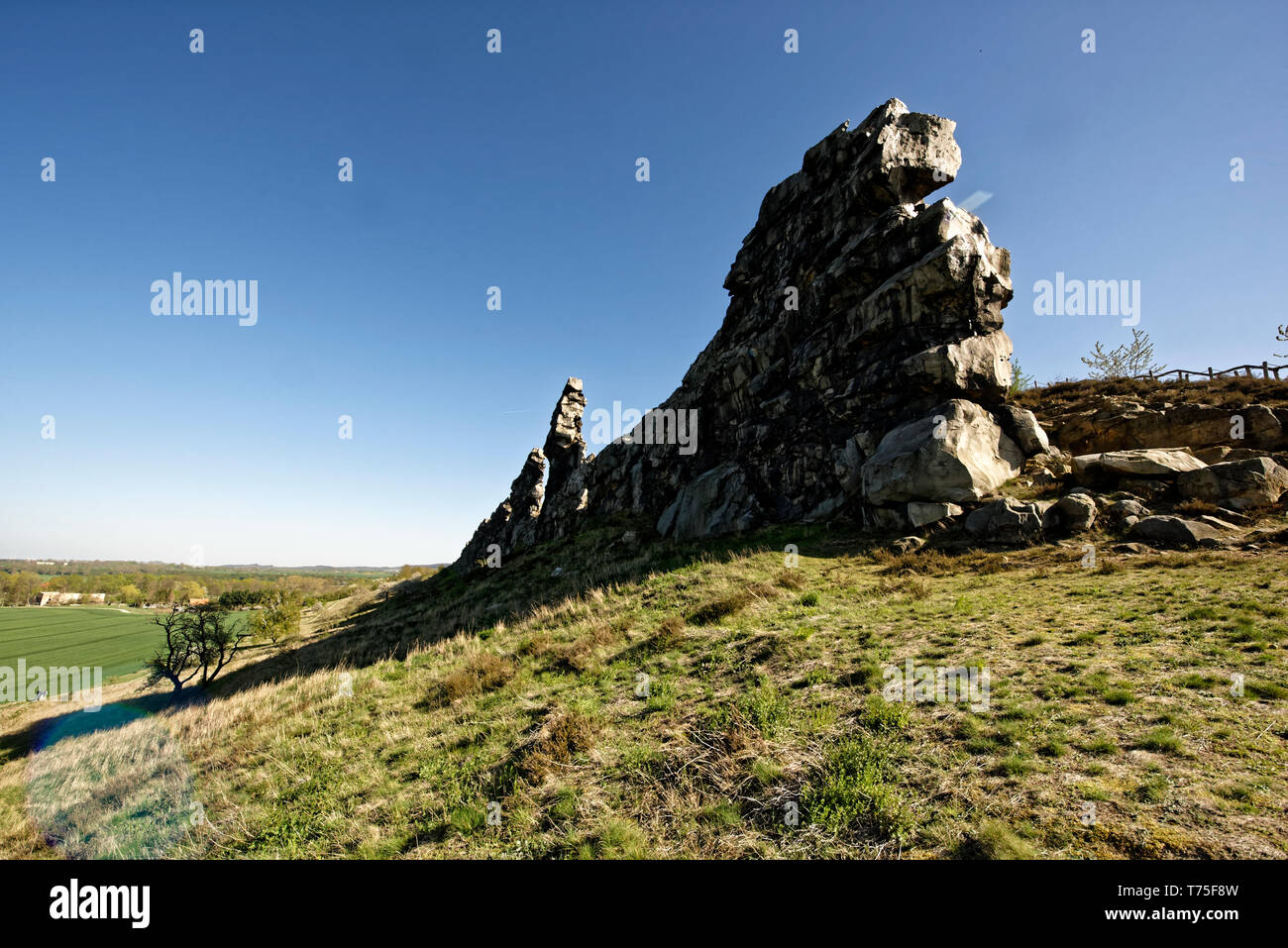 Der Teufelsmauerstieg zwischen Blankenburg und Ballenstedt.Harz. Foto Stock
