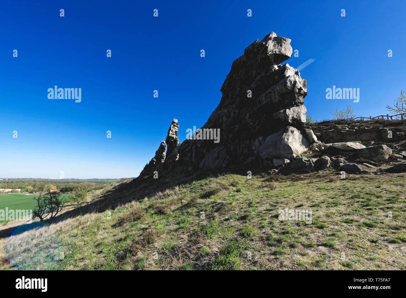 Der Teufelsmauerstieg zwischen Blankenburg und Ballenstedt.Harz. Foto Stock