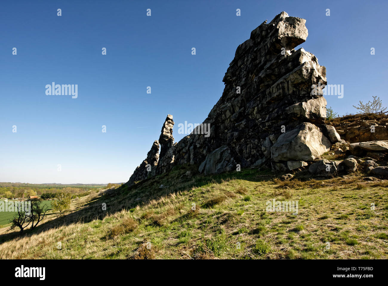 Der Teufelsmauerstieg zwischen Blankenburg und Ballenstedt.Harz. Foto Stock