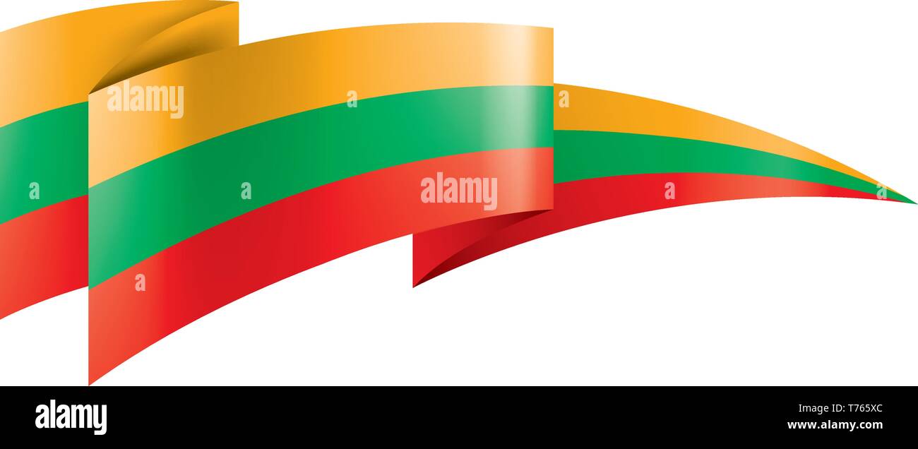 Bandiera della Lituania, illustrazione vettoriale su uno sfondo bianco. Illustrazione Vettoriale