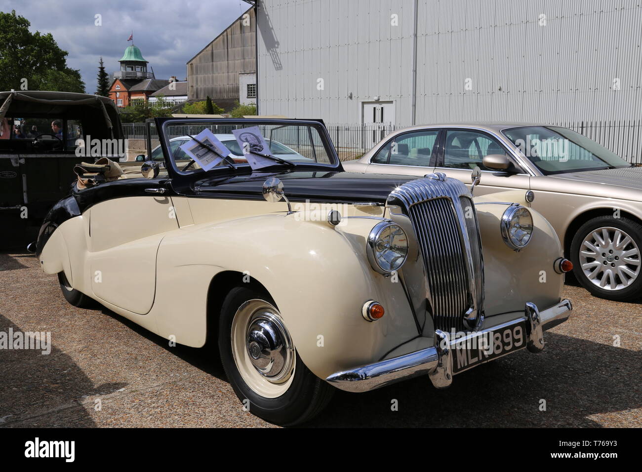 Daimler 2.5 Offerte Sport Cabriolet (1951), British Marques giorno, 28 aprile 2019, Brooklands Museum, Weybridge, Surrey, Inghilterra, Gran Bretagna, Regno Unito Foto Stock