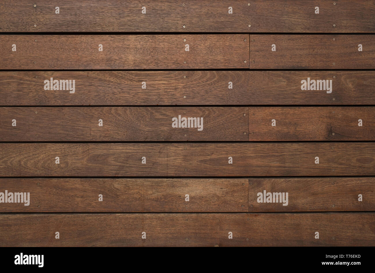 Close up oliato decking tavole utilizzate come pannellatura Foto Stock