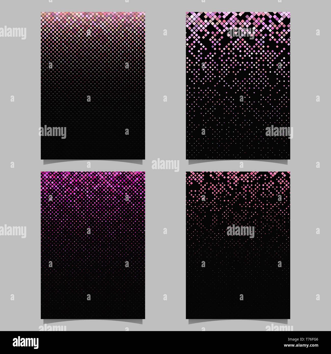 Caratteristiche geometriche quadrato arrotondato mosaico modello di pagina set di sfondo Illustrazione Vettoriale