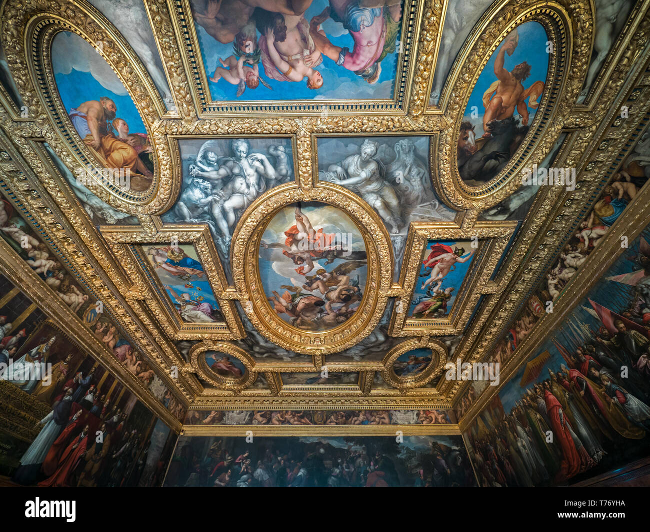 La grande sala del consiglio in Palazzo Ducale Foto Stock