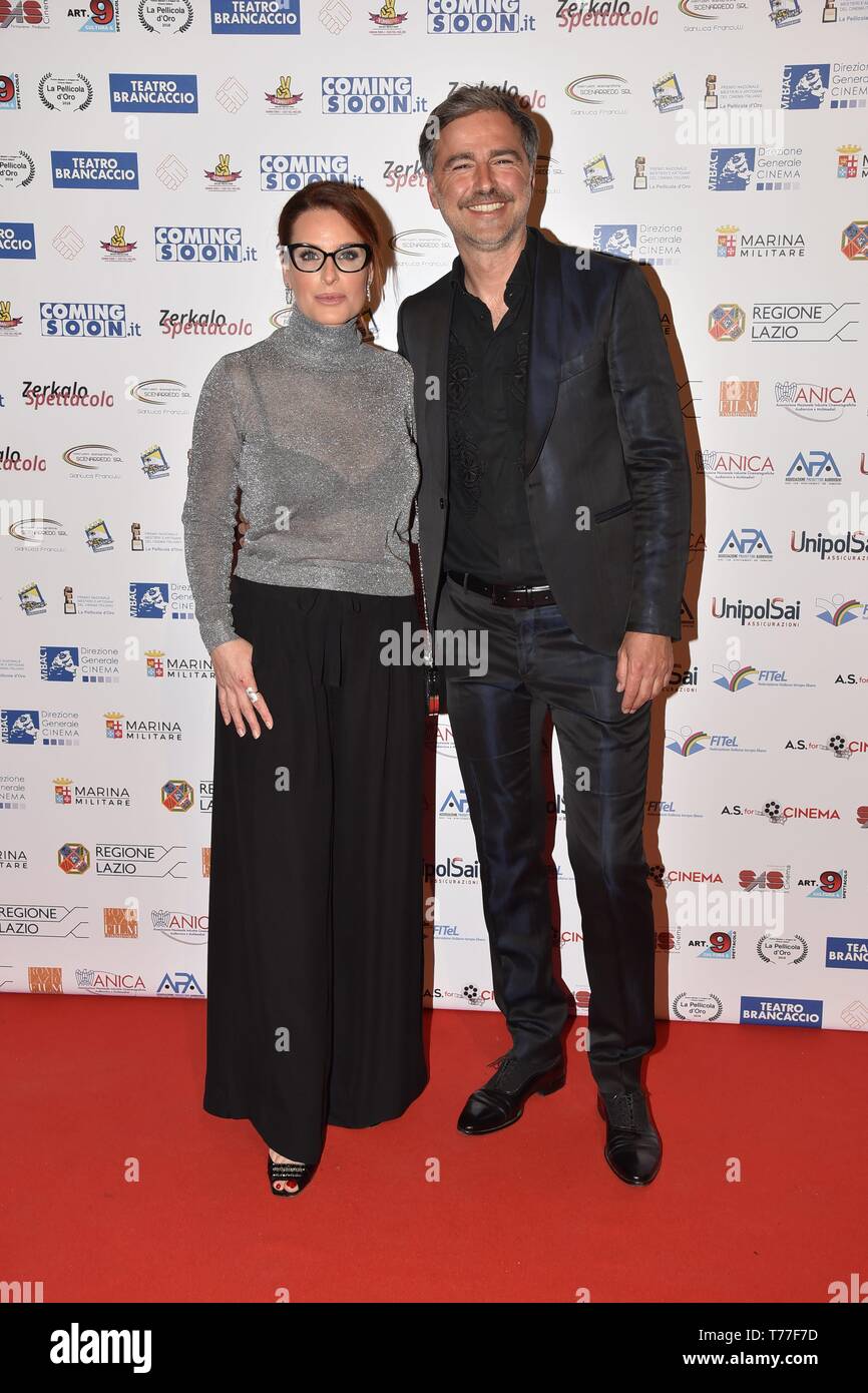 Roma, Italia. 03 Maggio, 2019. Roma, Teatro Brancaccio Gala "Pellicola D'Oro 2019, nell'immagine: Simona Borioni Beppe Convertini Credit: Indipendente Agenzia fotografica/Alamy Live News Foto Stock