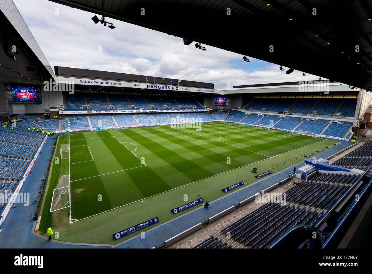 Ibrox Stadium di Glasgow, UK. Il 5 maggio, 2019. Ladbrokes Premiership, Rangers versus Hibernian; vista generale del Ibrox Stadium Credito: Azione Sport Plus/Alamy Live News Foto Stock