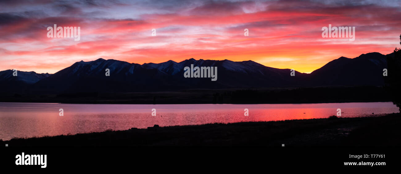 Tranquilla Isola del Sud Lago Tekapo Foto Stock