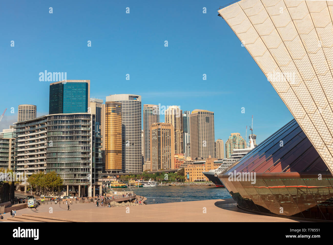 La Sydney central business district, il principale centro commerciale di Sydney, vista dal Circular Quay. Foto Stock