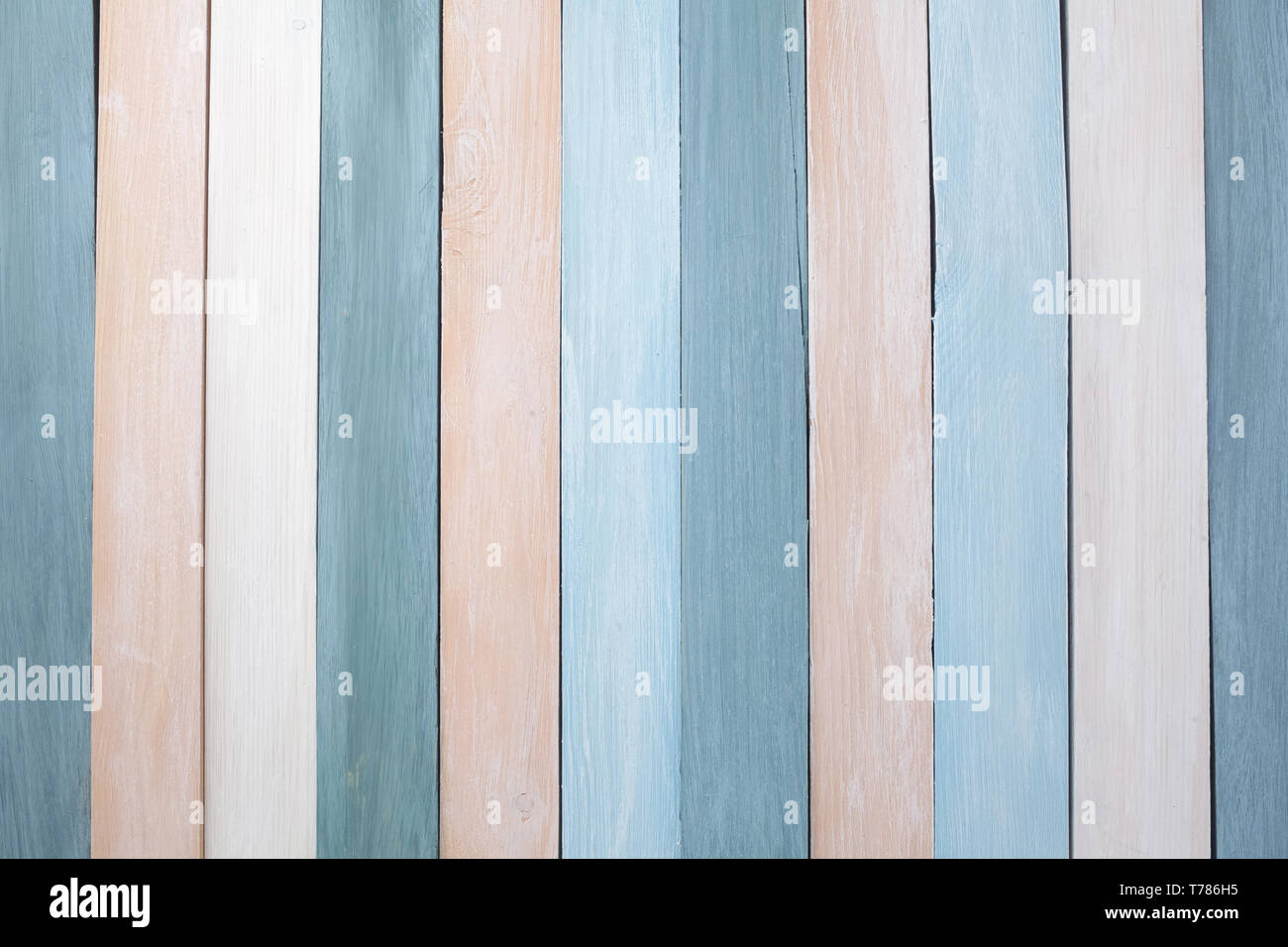 Colori pastello parete in legno sfondo. Foto Stock