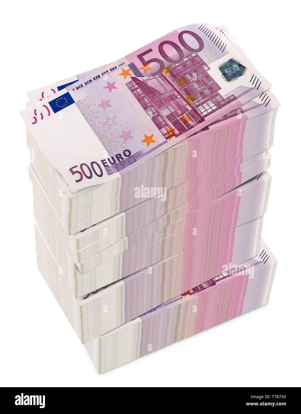 Euro 3D rendering su sfondo bianco.euro, unità monetaria europea.(con percorso di clipping). Foto Stock