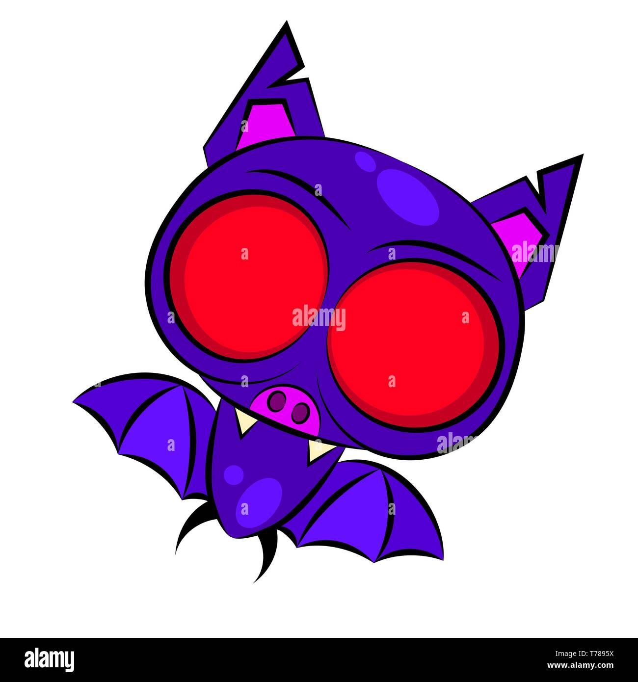 Cartoon Bat illustrazione vettoriale . Logo per le tue esigenze Illustrazione Vettoriale