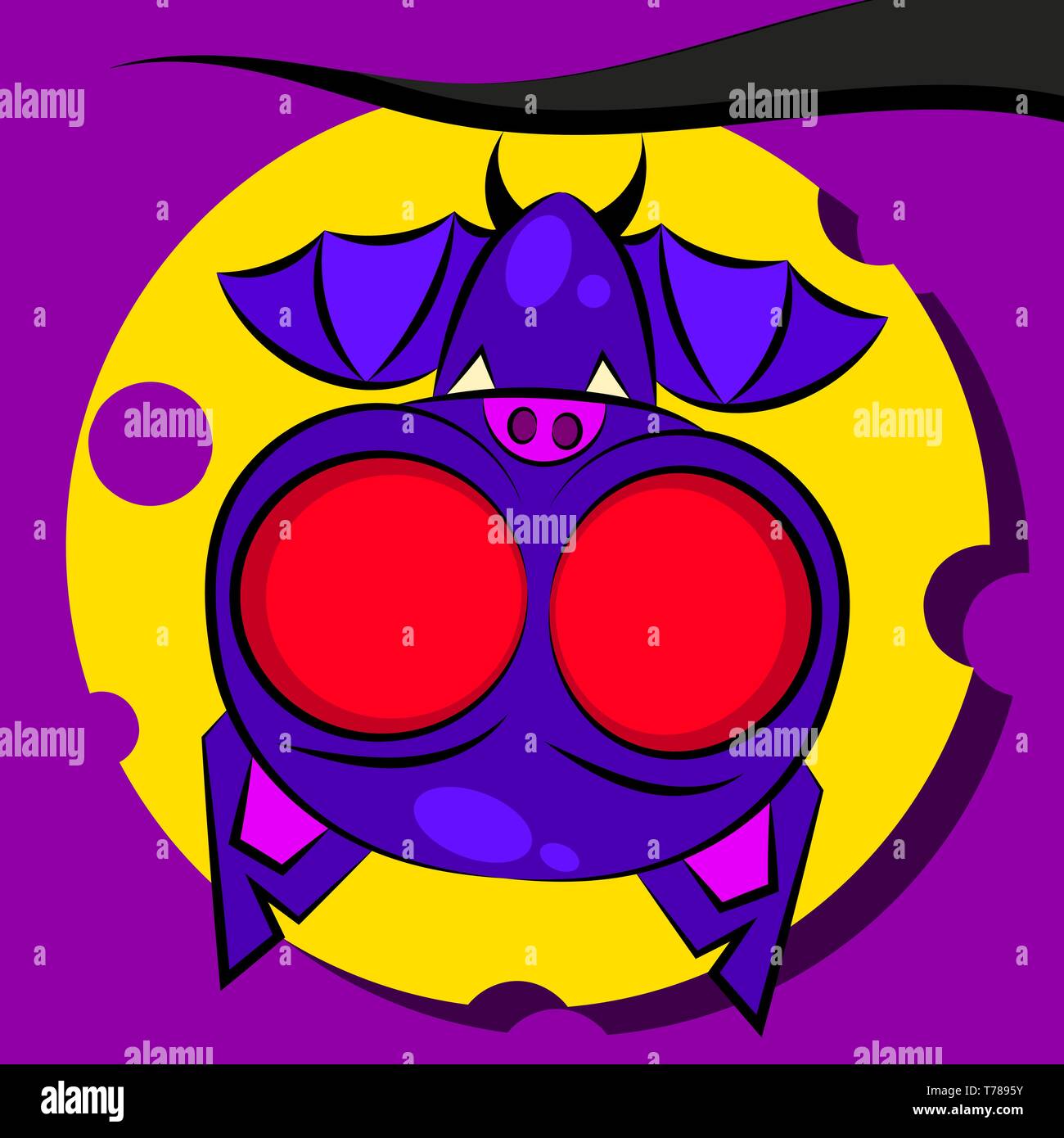 Cartoon Bat illustrazione vettoriale . Logo per le tue esigenze Illustrazione Vettoriale