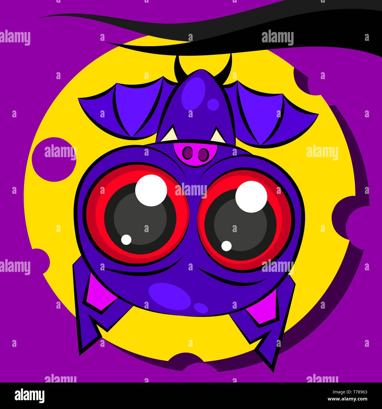 Cartoon Bat illustrazione vettoriale . Logo per le tue esigenze Illustrazione Vettoriale