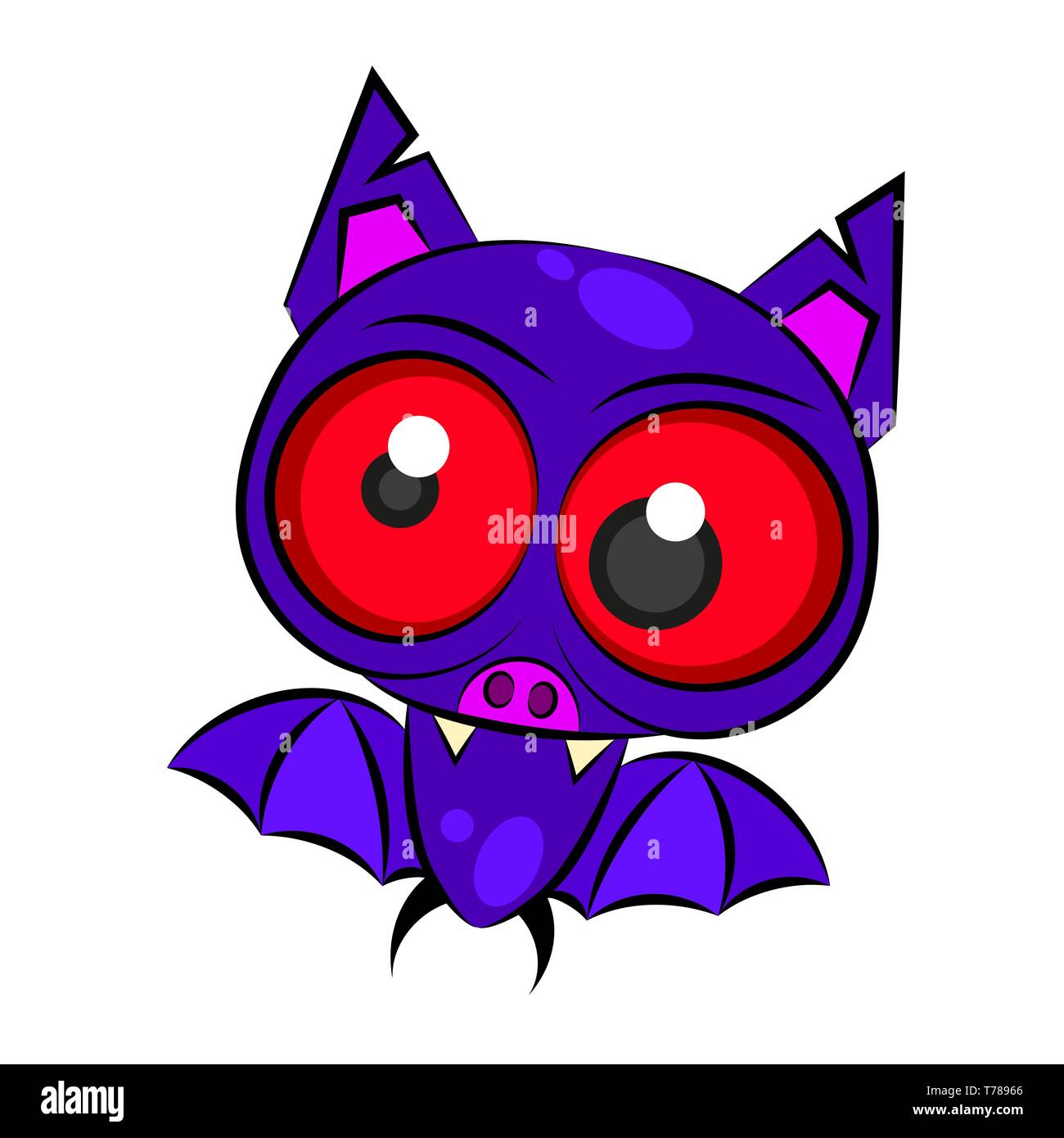 Cartoon Bat illustrazione vettoriale . Logo per le tue esigenze Illustrazione Vettoriale