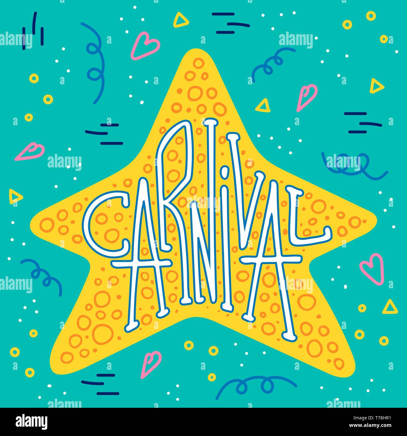 Luminose disegnati a mano scritte preventivo per carnevale. Balli tradizionali vacanza. La frase per poster, t-shirt e parete art. Illustrazione Vettoriale