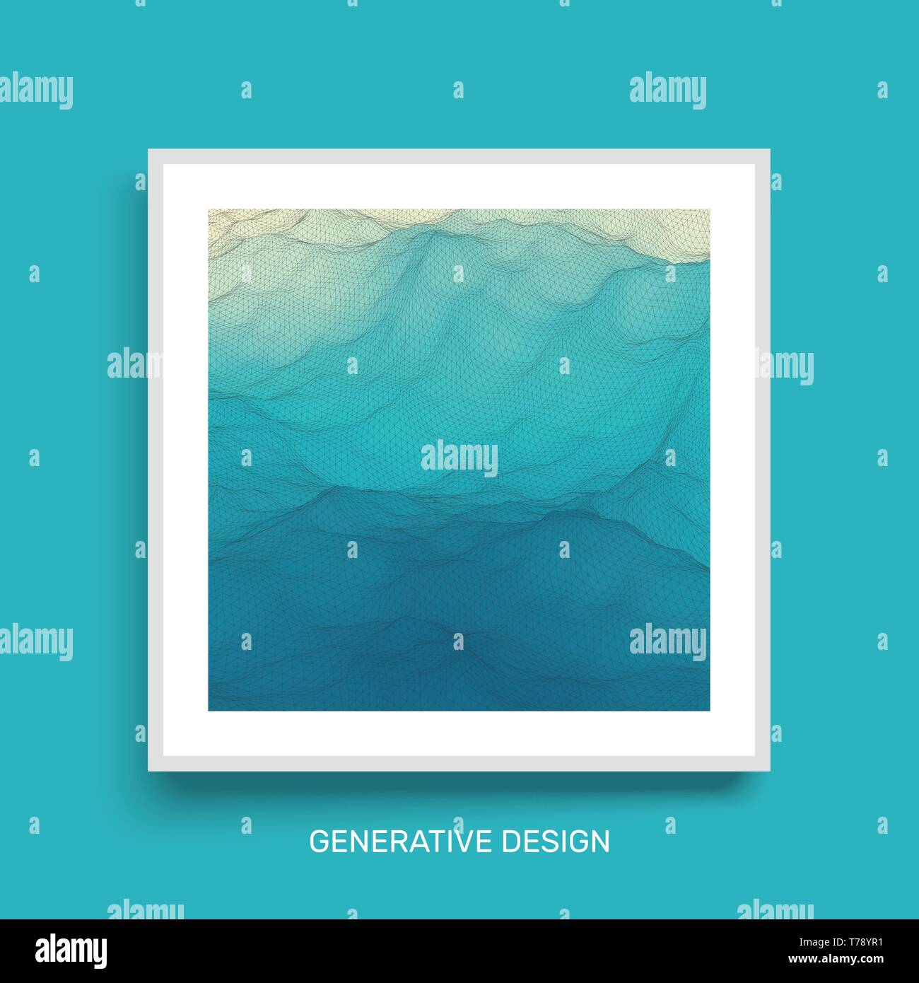 La superficie dell'acqua. Griglia ondulata dello sfondo. Mosaico. Libro di testo, opuscoli o notebook mockup. Cover Design modello. Illustrazione Vettoriale. Illustrazione Vettoriale